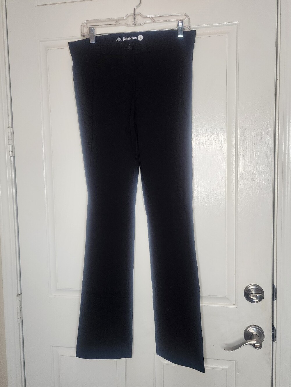 Betabrand Classic Dress Pant Yoga Pants Straight Leg Black Size Large Long